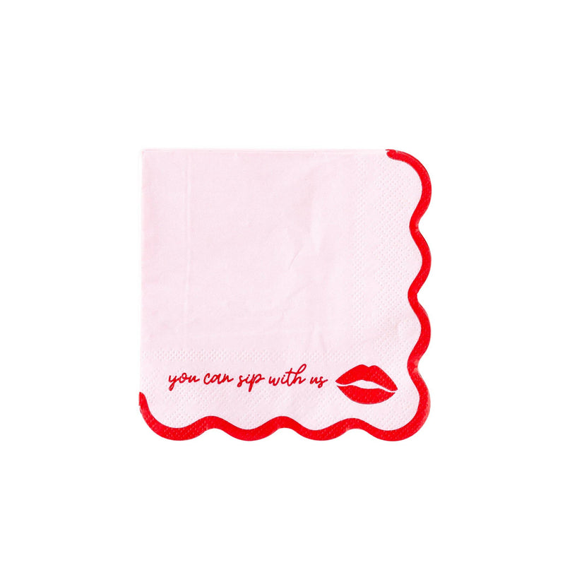 'Sip with Us'  Cocktail Napkin