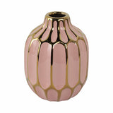 Pink 8 in. Ceramic Novelty Striped Blush Vase