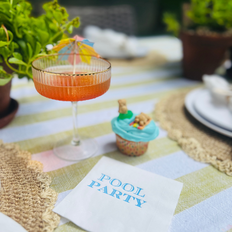 Pool Party Summer Cocktail Paper Napkins