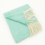 Herringbone Throw Blanket with Fringe