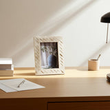 5 in. x 7 in. Ivory Resin  Woven Photo Frame