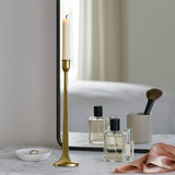 Taper Candle Holder - Gold Metal Squared Off, 16 in.