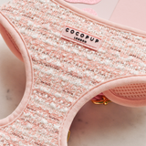Pink Textured Tweed Adjustable Neck Harness: M