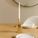Taper Candle Holder - Gold Luster Glass Bubble, 7 in.