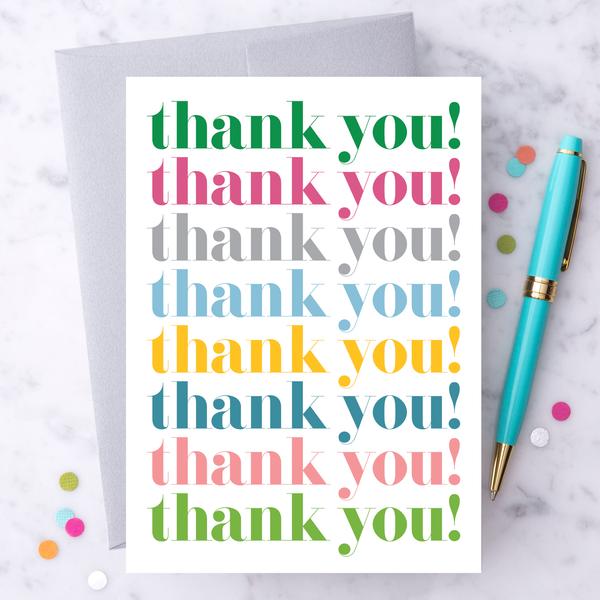 TY07 - "Thank You, Thank You, Thank You!" Note Card