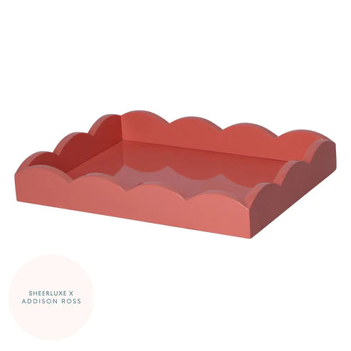 SMALL CORAL PINK LACQUERED SCALLOP TRAY