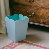 SCALLOPED LACQUER BIN – EAU DE NIL & TURQUOISE