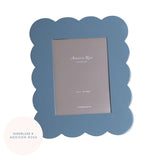 CHAMBRAY BLUE LACQUERED SCALLOP PHOTO FRAME 5X7