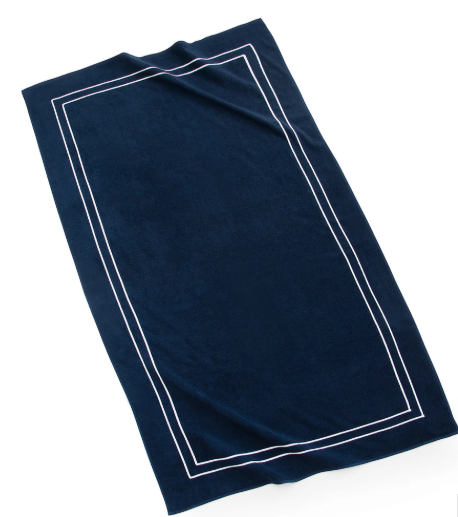 Amalfi Beach Towel Beach Navy-Jimmy DeLaurentis Home