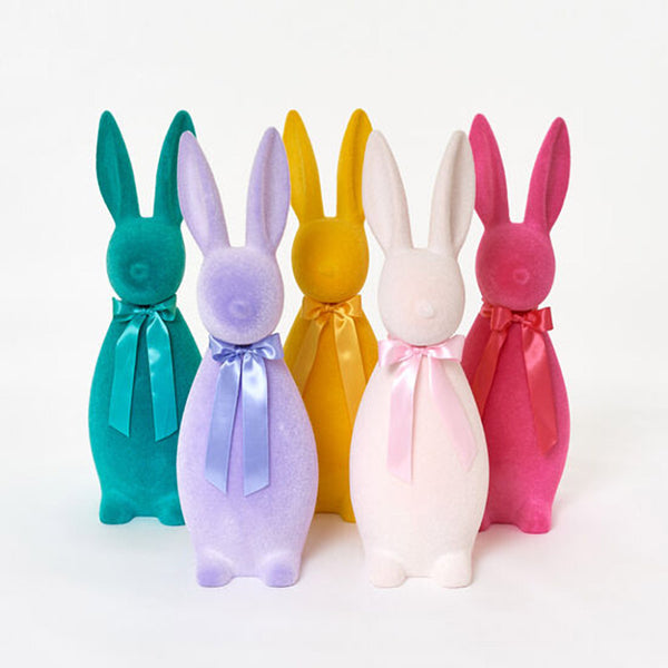 FLOCKED BUTTON NOSE BUNNY-LG