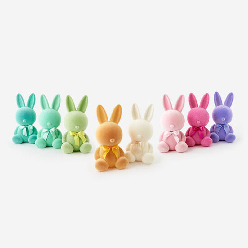 FLOCKED SITTING BUNNY-LG