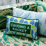 Causing A Racket Needlepoint Pillow