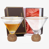 Diamond Martini Glasses - SET OF 2-Gold