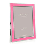 SILVER TRIM, ELECTRIC PINK ENAMEL PICTURE FRAME 4X6