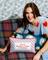 Mentally Stable Needlepoint Pillow