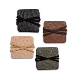 Ostrich_Leather_Coasters_w_Tie_S_6_Black_Jimmy_Delaurentis_5