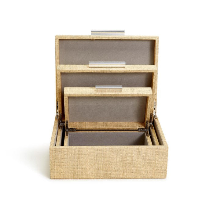 Terra Cane Hinged Boxes with Lining