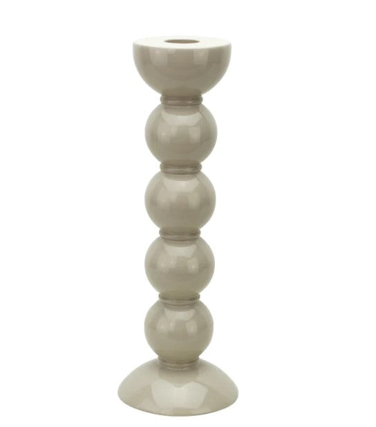 TALL CAPPUCCINO BOBBIN CANDLESTICK - 24CM