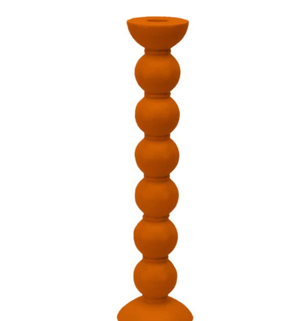 EXTRA TALL ORANGE BOBBIN CANDLESTICK - 33CM