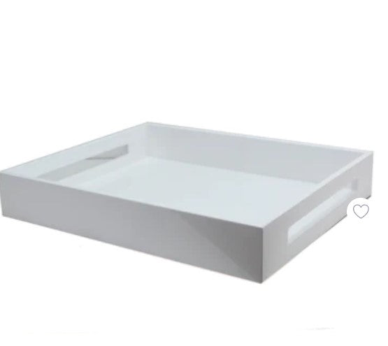 WHITE MEDIUM LACQUERED SERVING TRAY
