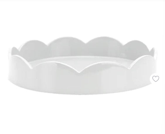 WHITE SMALL ROUND SCALLOP TRAY