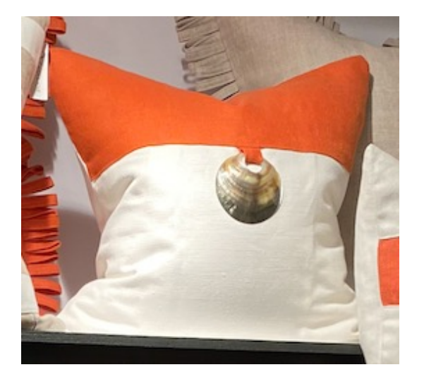 luna pillow oyster and orange/jimmy delaurentis home