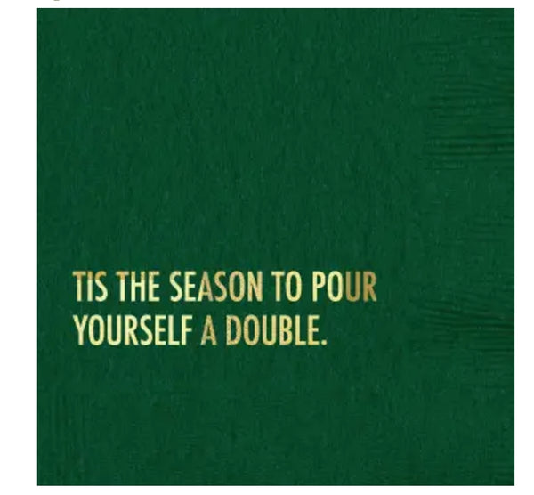 Pour a Double Holiday Napkin