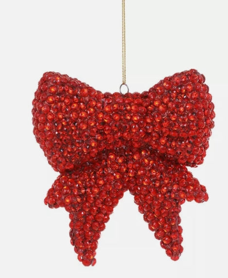 JEWELED BOW-RED