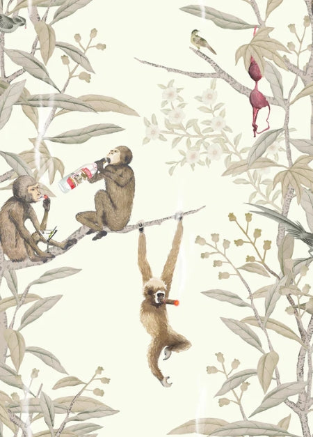 Drunk Monkeys Wallcovering