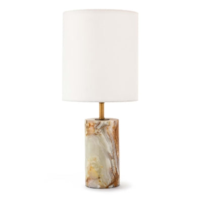 Jade & Brass Mini Cylinder Lamp