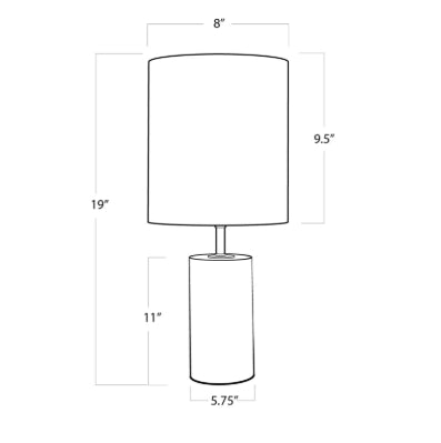 Jade & Brass Mini Cylinder Lamp