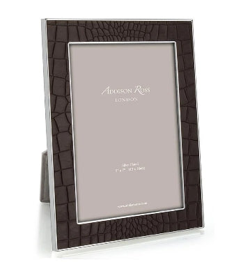 Chocolate Croc & Silver Frame