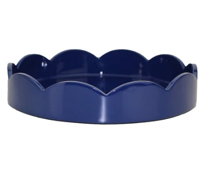 Navy Blue Small Round Scallop Tray