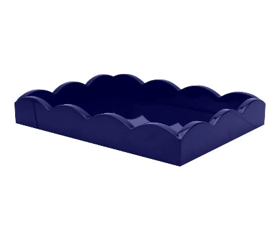 SMALL NAVY BLUE SCALLOPED EDGE TRAY