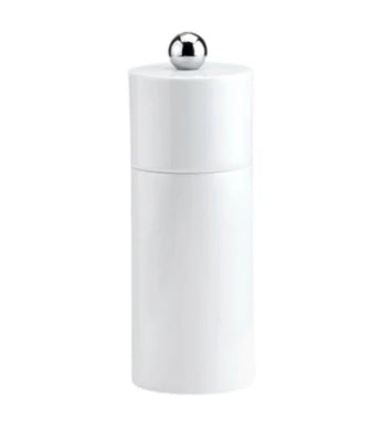 White Mini Column Salt or Pepper Mill