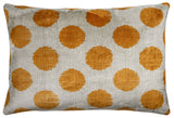 Handmade Velvet Pillow – Gold Mustard Polka Dot Pattern16x24