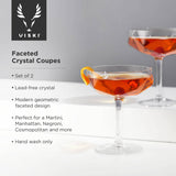 Seneca™ Faceted Crystal Coupes Set of 2