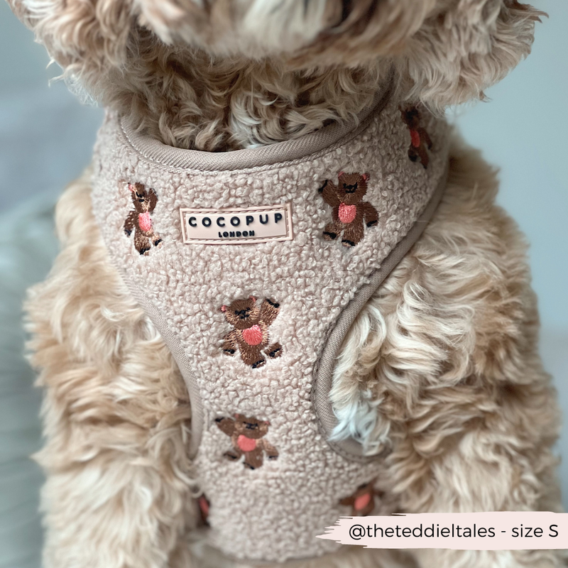 Theo Embroidered Teddy Adjustable Neck Harness: M
