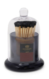 Match Holder Jar with Gold/Smoked Base