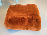 One Preevay Coco Brown Ultra-Soft Faux Rabbit Fur Throw | Luxury 800gsm Plush | 50x60