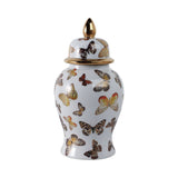 Multicolor 14x7 in. Ceramic Glam Temple Jar with Butterflies