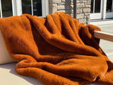 One Preevay Coco Brown Ultra-Soft Faux Rabbit Fur Throw | Luxury 800gsm Plush | 50x60