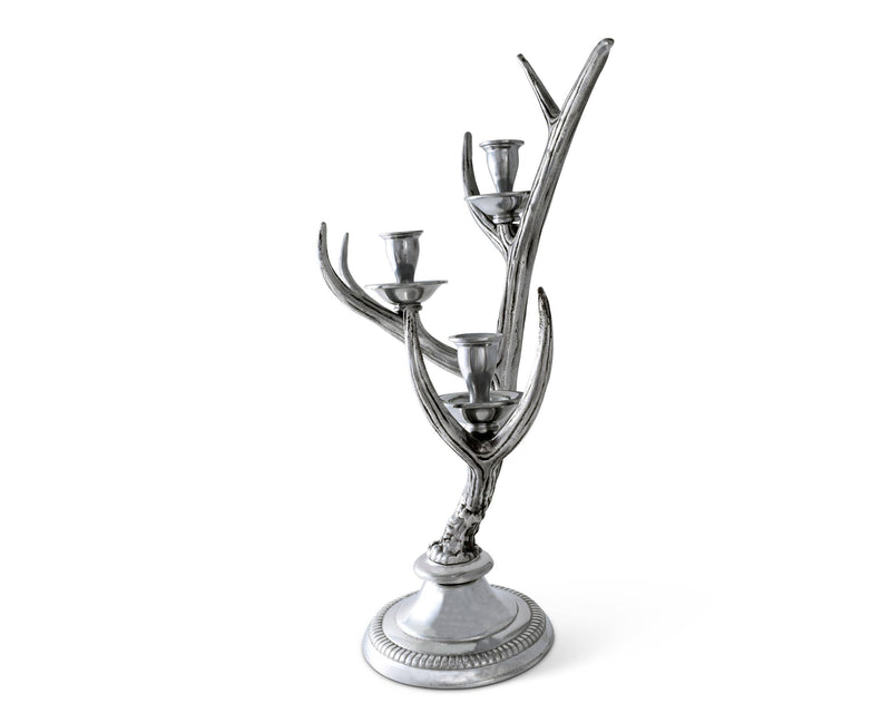 Three-Light Metal Antler Candlestick