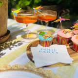 Pool Party Summer Cocktail Paper Napkins