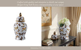 Multicolor 14x7 in. Ceramic Glam Temple Jar with Butterflies