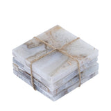 Set of 4 White Agate Coasters