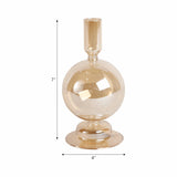 Taper Candle Holder - Gold Luster Glass Bubble, 7 in.