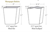 Elephant Orange & Pink  Toile Wastepaper Basket: Wood Flat Top