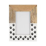 Wood and Glass Paw Print Picture Frame - White, 4x6 in.