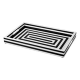 Decorative Tray Concentrics Black & White 11x17 inch